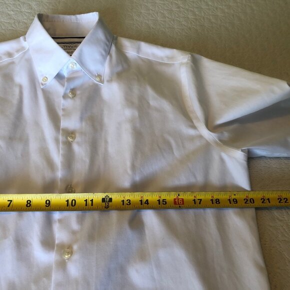 Charles Trywitt men's white long sleeve button-down shirt size 16/35 Slim Fit - Picture 5 of 7